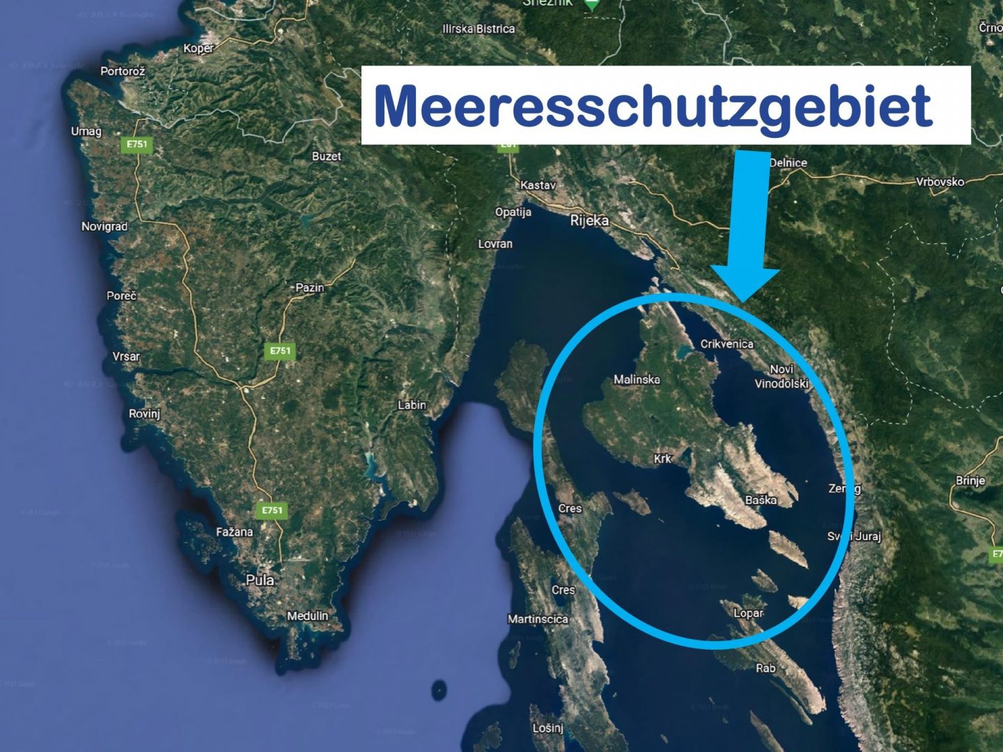 mpa4kvarner - Marine protected area for the Adriatic sea! Bildquelle: Google maps